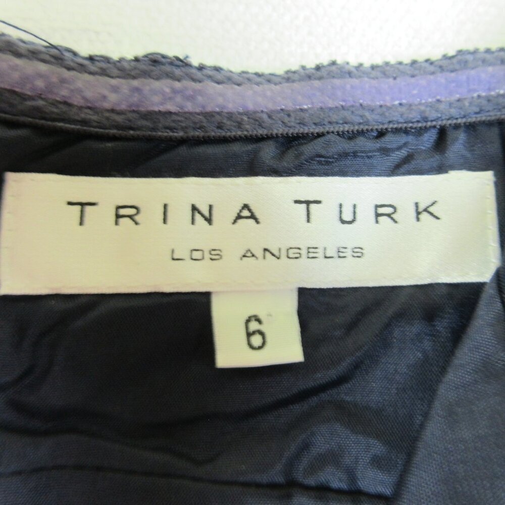 Trina Turk Navy Silk Blend Strapless Dress Size 6 ASO Kelly Monaco Multicolor - Picture 3 of 12